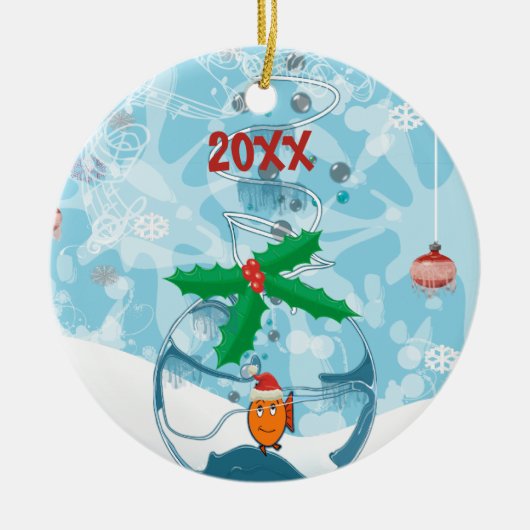 Pet Fish kerstparen Foto Ornament (Voorkant)