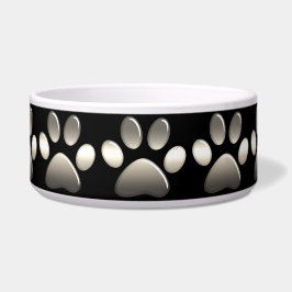 Pet Food Bowl - Platinum Paw Prints Voerbakje