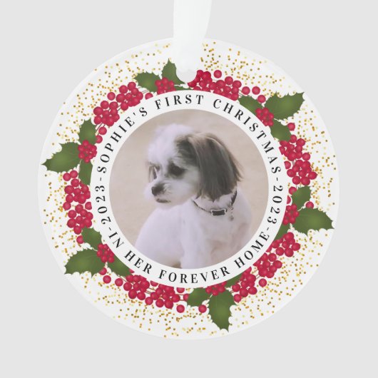 Pet Forever Home Eerste Kerstmis Ornament (voorkant)