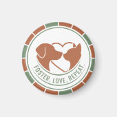 Pet Foster Parent Gift - Rescue Love Repeat Heart Magneet (Voorkant)