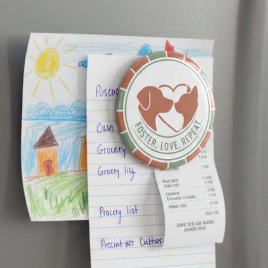 Pet Foster Parent Gift - Rescue Love Repeat Heart Magneet