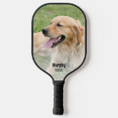 Pet Foto 2 Afbeelding Aangepaste voornaam hond Aan Pickleball Paddle (Achterkant)