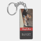 Pet-foto aangepast | Beagle Mam Beagle Dog Sleutelhanger (Voorkant Links)