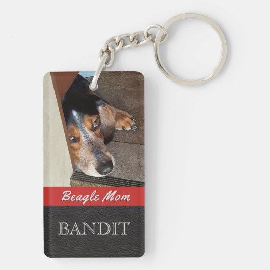 Pet-foto aangepast | Beagle Mam Beagle Dog Sleutelhanger (achterkant)