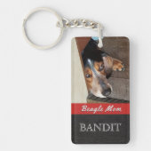 Pet-foto aangepast | Beagle Mam Beagle Dog Sleutelhanger (Voorkant)