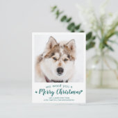 Pet Foto aangepast Hondenliefhebber Kerst Feestdagenkaart (Staand voorkant)