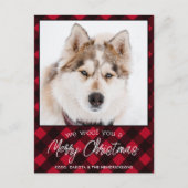 Pet Foto aangepast Red Pset Merry Kerstmis Feestdagenkaart (Voorkant)