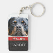 Pet-foto aangepast | Rottie mama Rottweiler Dog Sleutelhanger (achterkant)