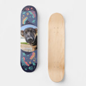 Pet-foto, bewerkbaar lijst met bloem persoonlijk skateboard (Voorkant)