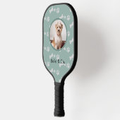 Pet Foto Bone Paw Patroon Salie Groen Gepersonalis Pickleball Paddle (Links)