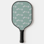 Pet Foto Bone Paw Patroon Salie Groen Gepersonalis Pickleball Paddle (Achterkant)