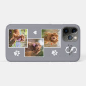 Pet Foto Collage Monogram Naam Grijze Kat Hond Case-Mate iPhone Case (Achterkant (horizontaal))