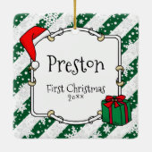 Pet-foto eerste kerstkerstkerstkerstkerstkerstman  keramisch ornament (Achterkant)