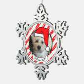 Pet-foto eerste kerstkerstkerstkerstkerstkerstman  tin sneeuwvlok ornament (Rechts)