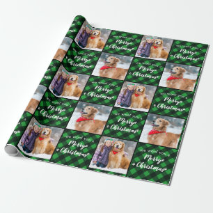 Pet Foto Green Buffalo Pset Wof Merry Kerstmis Cadeaupapier