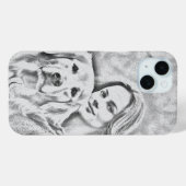 Pet Foto Hondenliefhebber potlood tekening iPhone Case-Mate iPhone Case (Achterkant (horizontaal))