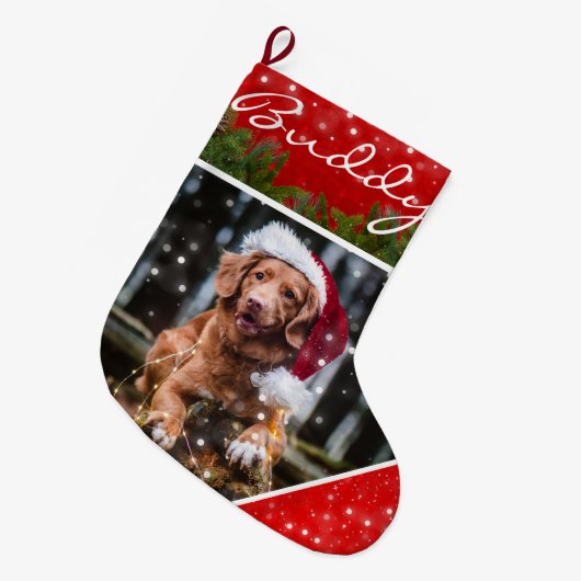 Pet-foto kerstmis - Aangepaste stopzetting Grote Kerstsok (Voorkant (Hangend))