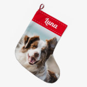 Pet-foto met kerstcadeau stoppen grote kerstsok (Voorkant (Hangend))