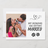 Pet Foto Modern Simple Black and White Wedding Kaart (Voorkant)
