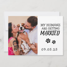 Pet Foto Modern Simple Black and White Wedding
