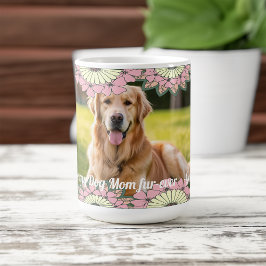 Pet foto omgeven in bloemen koffiemok