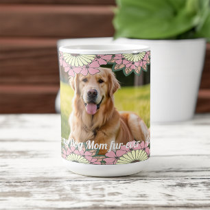 Pet foto omgeven in bloemen koffiemok