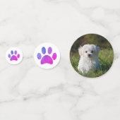 Pet Foto Paars roze schilderafdrukken Birthday Par Confetti (Voorkanten)