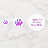 Pet Foto Paars roze schilderafdrukken Birthday Par Confetti (Achterkanten)