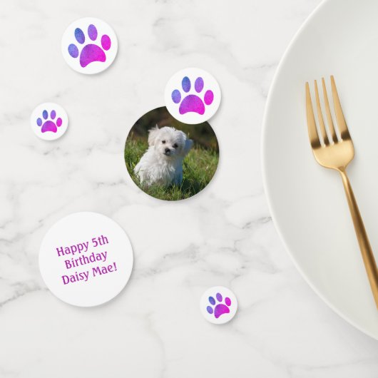 Pet Foto Paars roze schilderafdrukken Birthday Par Confetti (Groep)