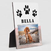 Pet foto Pet Waterverf Pauw Afdrukken Roze Fotoplaat (Zijkant)