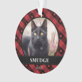 Pet foto rode spelden ornament (voorkant)