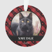 Pet foto rode spelden ornament (voorkant)