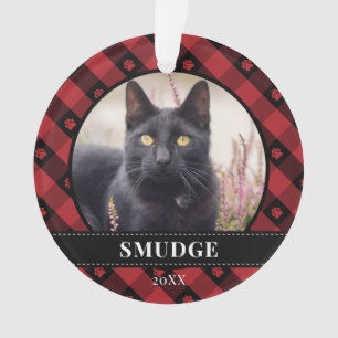 Pet foto rode spelden ornament