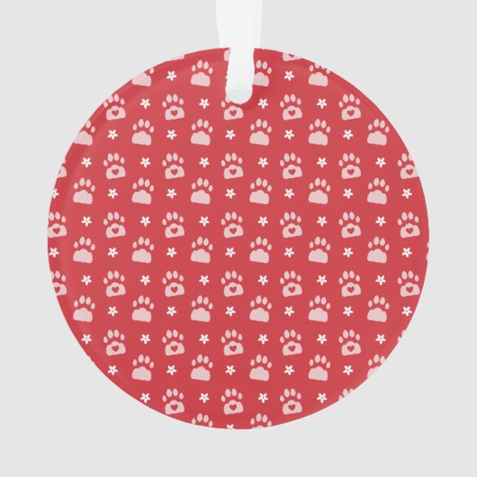 Pet foto rood wit papier printpatroon ornament (achterkant)