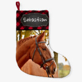 Pet Foto Rustic Red Buffalo Pset Horse Lover Kleine Kerstsok (Voorkant)