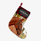 Pet Foto Rustic Red Buffalo Pset Horse Lover Kleine Kerstsok (Voorkant (Hangend))