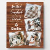 Pet Foto Rustic Wood Keepomwille Dog Memorial Fotoplaat (Voorkant)