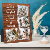 Pet Foto Rustic Wood Keepomwille Dog Memorial Fotoplaat (Zijkant)