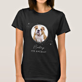 Pet Foto Silver Stars Persoonlijke Dog Birthday T-shirt