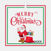 Pet Foto Sjabloon met naam Kerstlicht Metalen Ornament (Achterkant)