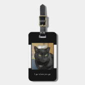 Pet Foto Zwart-wit Bagagelabel (Voorkant verticaal)