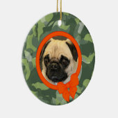 Pet-fotocamouflage met Oranje romp Keramisch Ornament (Rechts)
