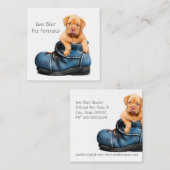 Pet-fotografie Vierkante Visitekaartje (Voorkant / Achterkant)