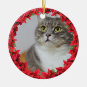 Pet-fotokerstfeest Keramisch Ornament (Voorkant)
