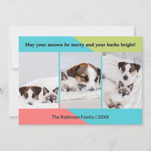 Pet foto's Grappig en feestelijk Kerstmis Feestdagenkaart (Voorkant)