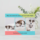 Pet foto's Grappig en feestelijk Kerstmis Feestdagenkaart (Staand voorkant)