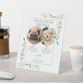 Pet Foto's Handtekening Drinken Groen Bruiloft Reclamebord Met Voetstuk (Insitu)