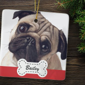 Pet Foto's op Schattige hondenbot Voeg naam toe Keramisch Ornament