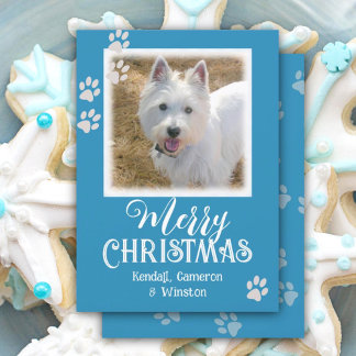 Pet-foto's schilderen Drukt vrolijk kerstKaarten a Kaart