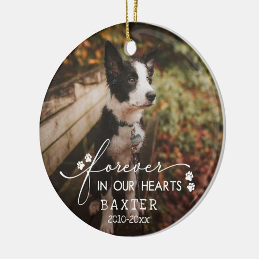 Pet-foto's verven voor altijd in ons hart keramisch ornament (Links)